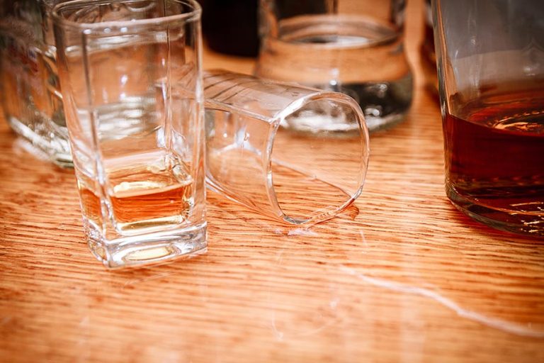 a group of glasses on a table